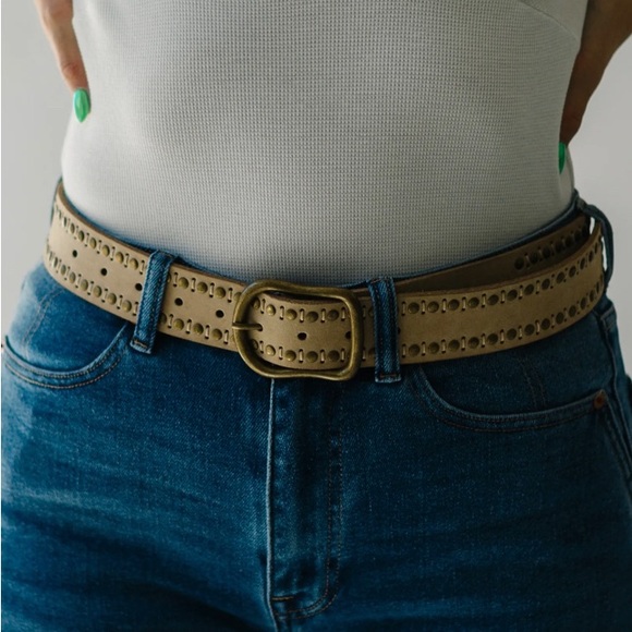 Free people Alpine studded belt in cream - Picture 1 of 3